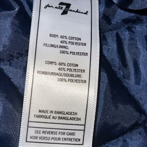 7 FOR ALL MANKIND Olive Green and Navy Buffalo Check Flannel Overshirt- 4T NWT! - Picture 9 of 11